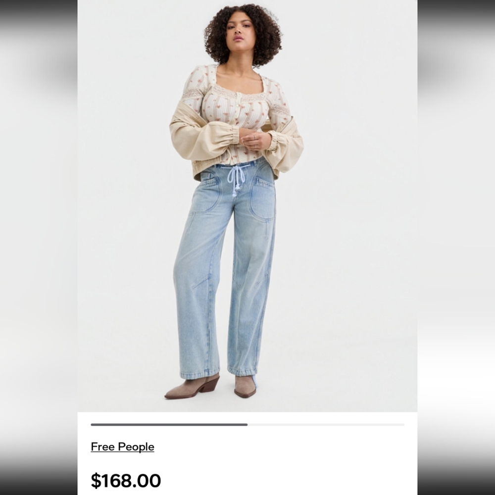 Free People LOVE LANGUAGE Low Rasie Pull On No Drama Jeans Sz 27 30